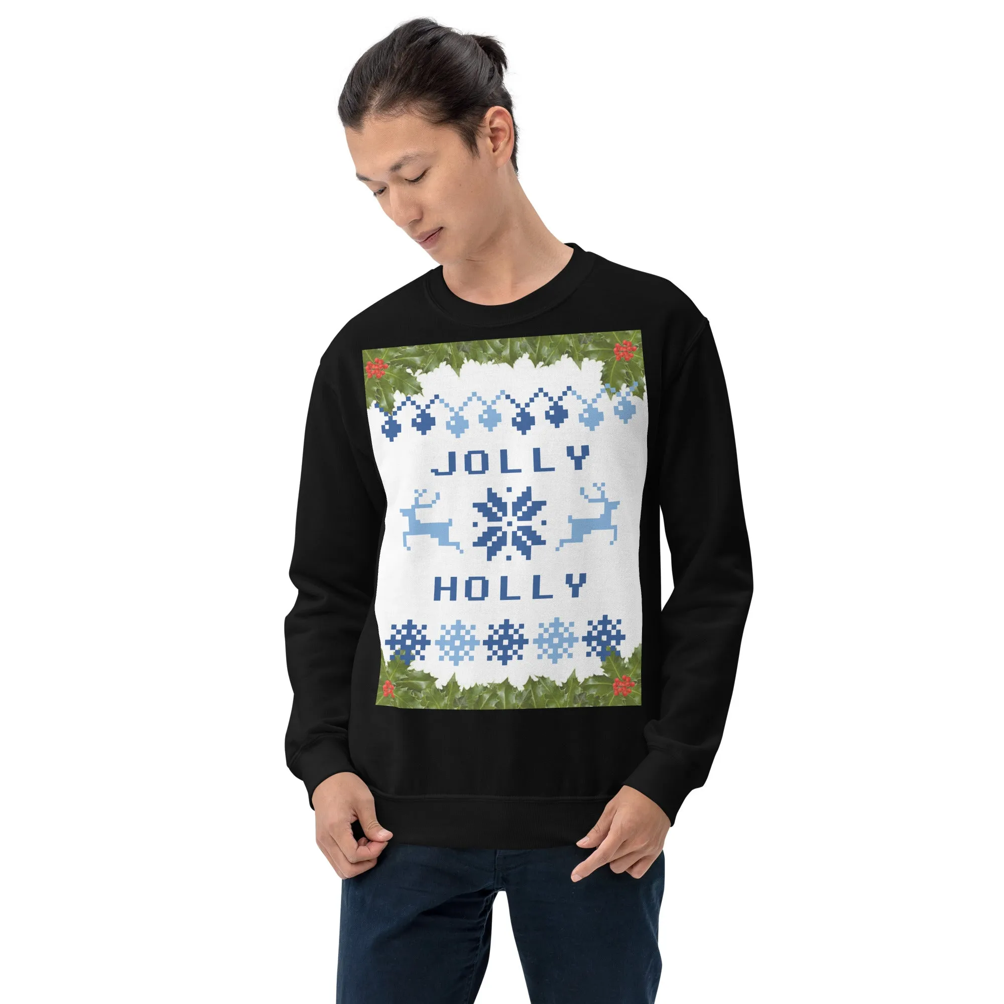 Jolly Holly Sweatshirt Christmas (Glamourange Christmas Sweatshirt Men)