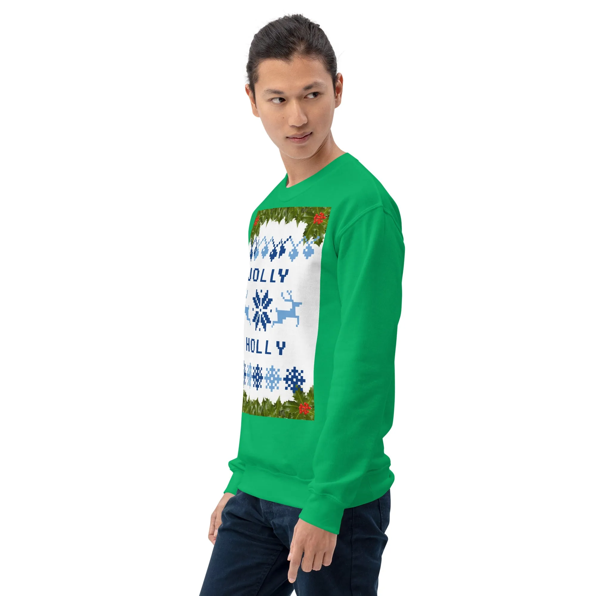 Jolly Holly Sweatshirt Christmas (Glamourange Christmas Sweatshirt Men)