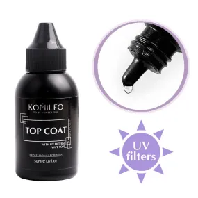 KOMILFO WIPE TOP – TOP FOR GEL POLISH WITH A STICKY LAYER, 50 ML (WITHOUT BRUSH) 145001