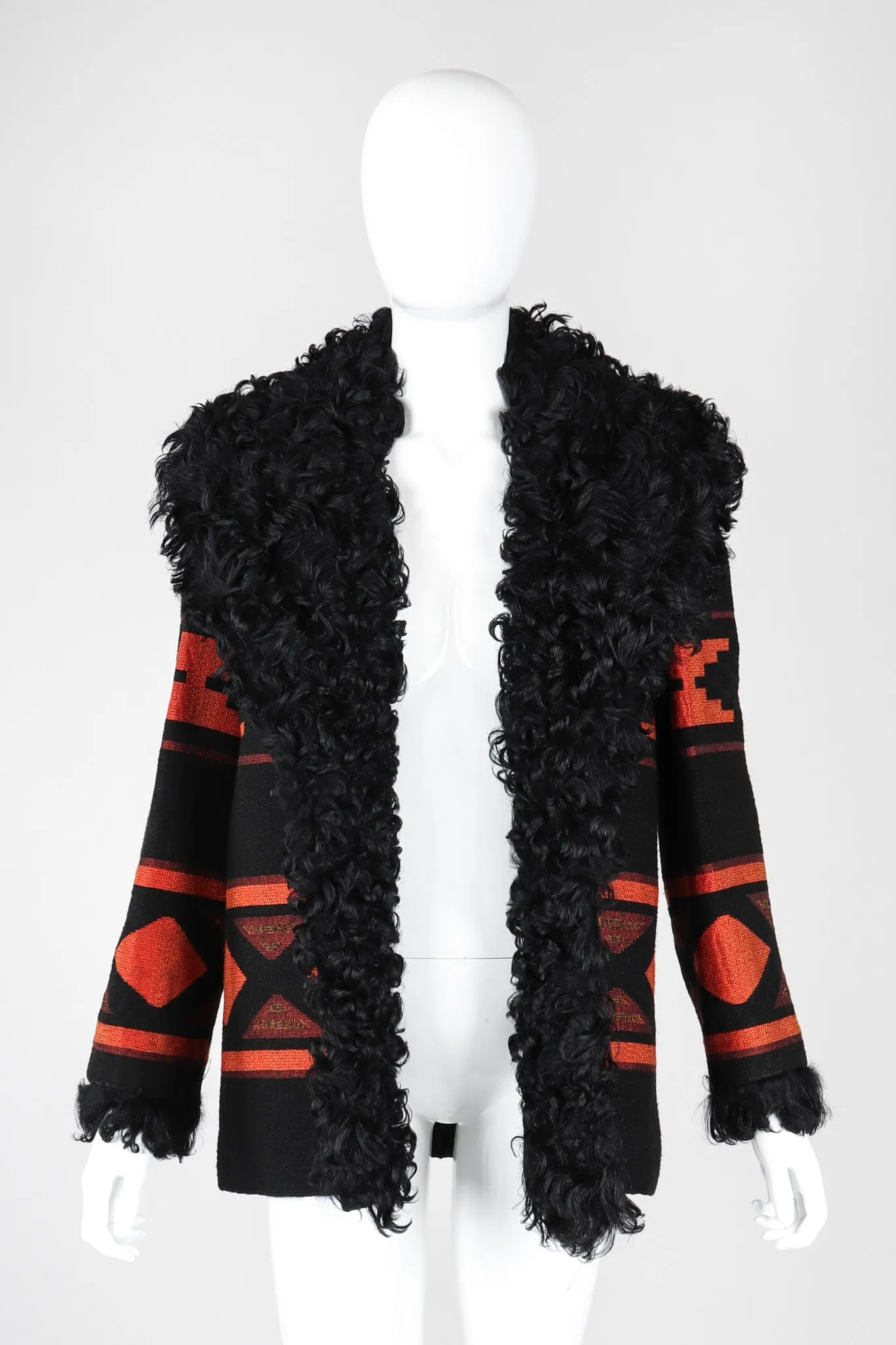 Lamb Collar Tapestry Coat