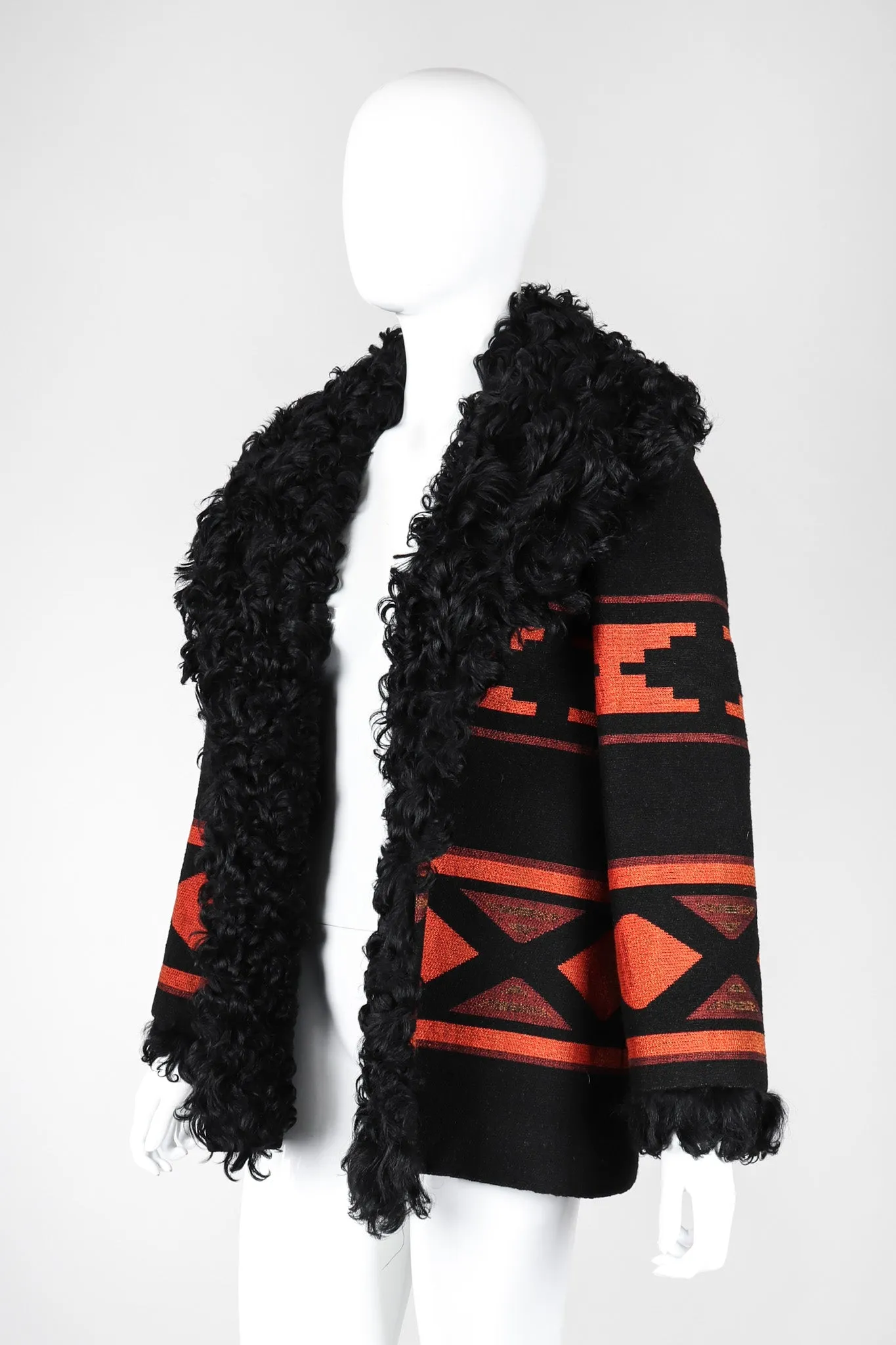Lamb Collar Tapestry Coat