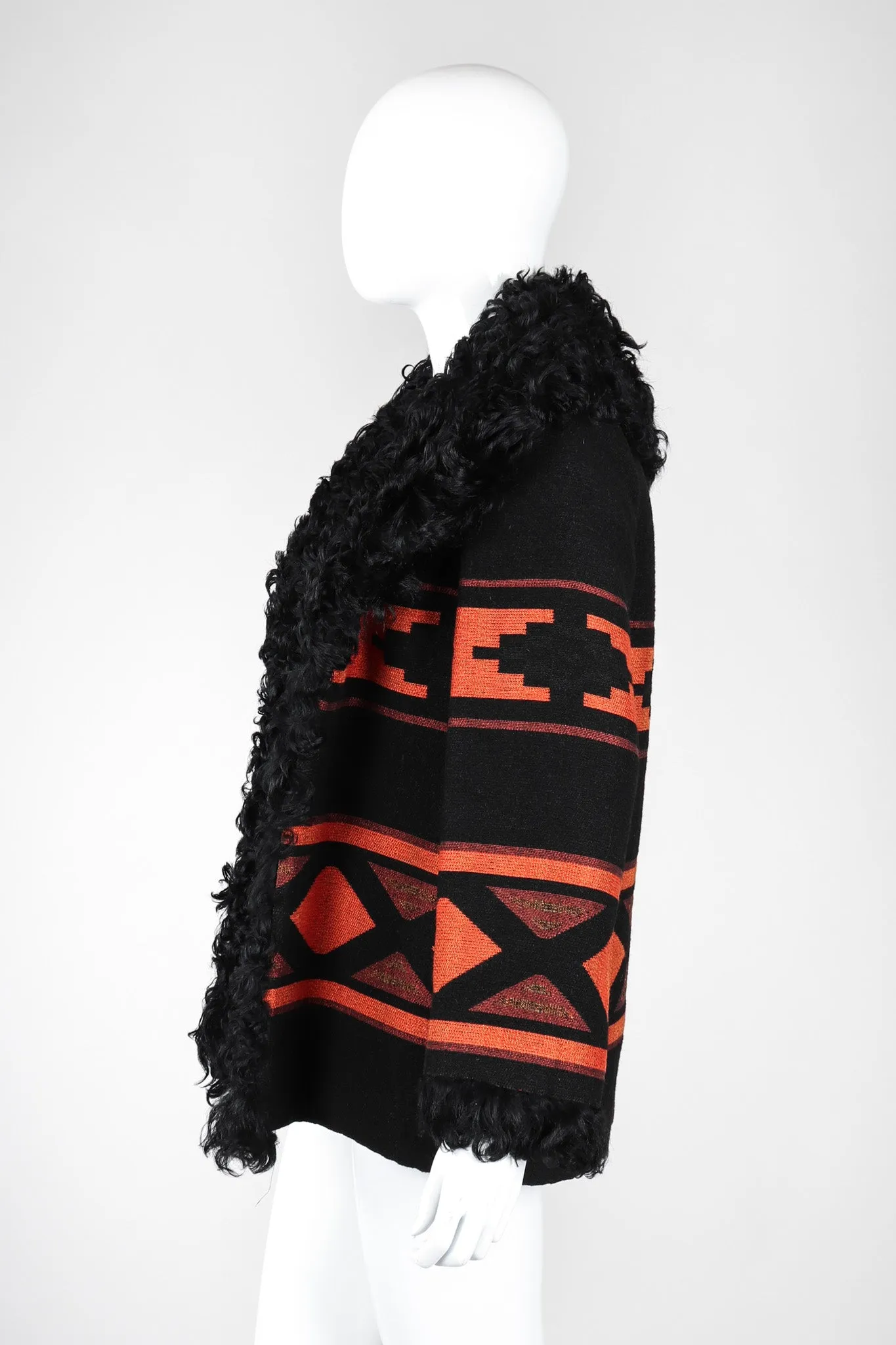 Lamb Collar Tapestry Coat
