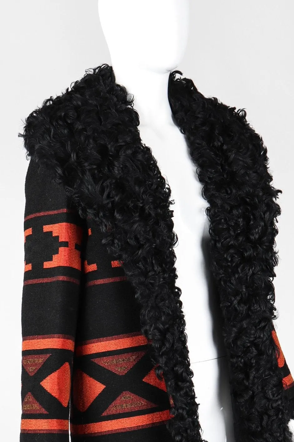 Lamb Collar Tapestry Coat