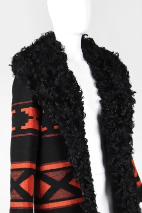 Lamb Collar Tapestry Coat