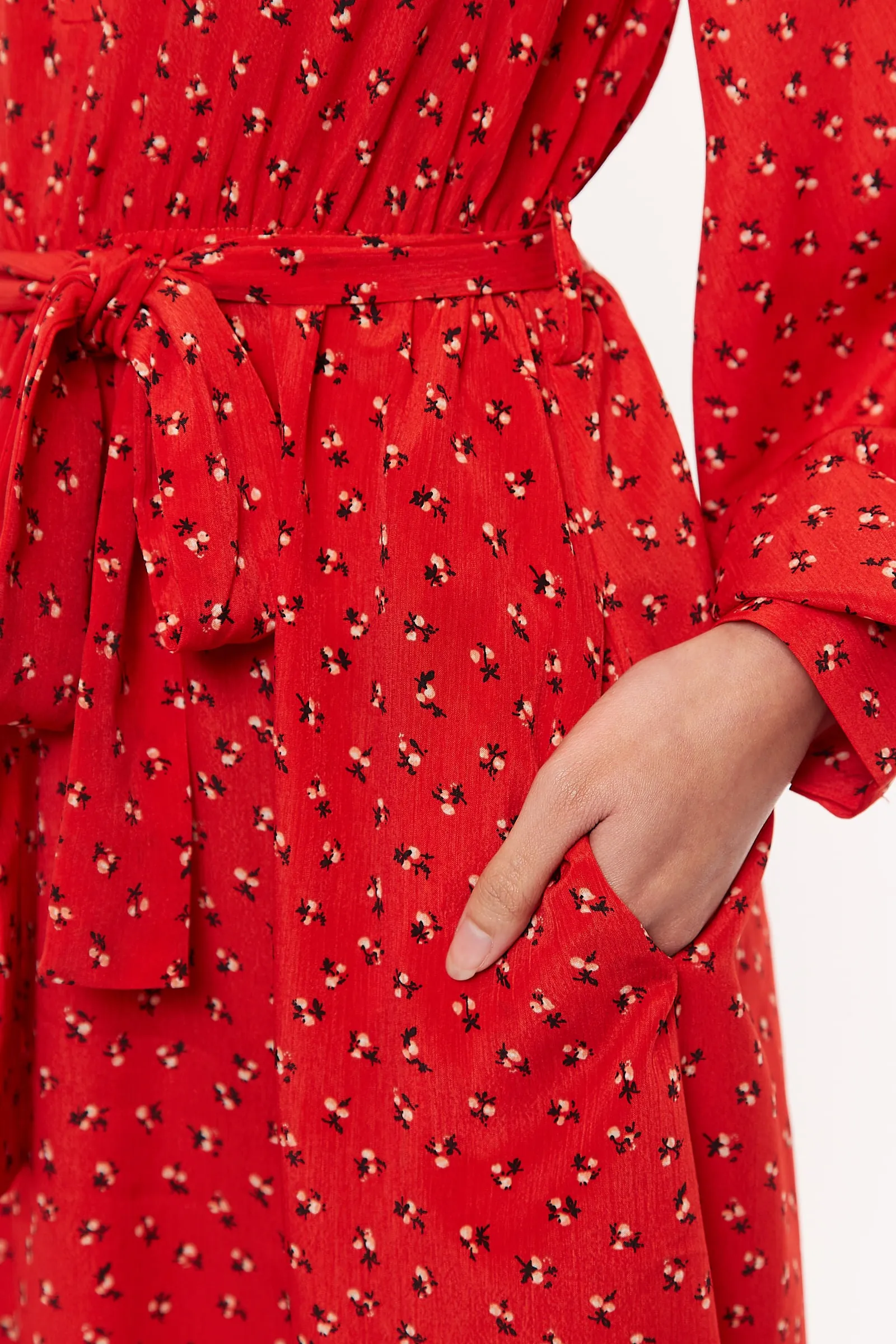 Leonie Double Bud Print Long Sleeve Shirt Dress