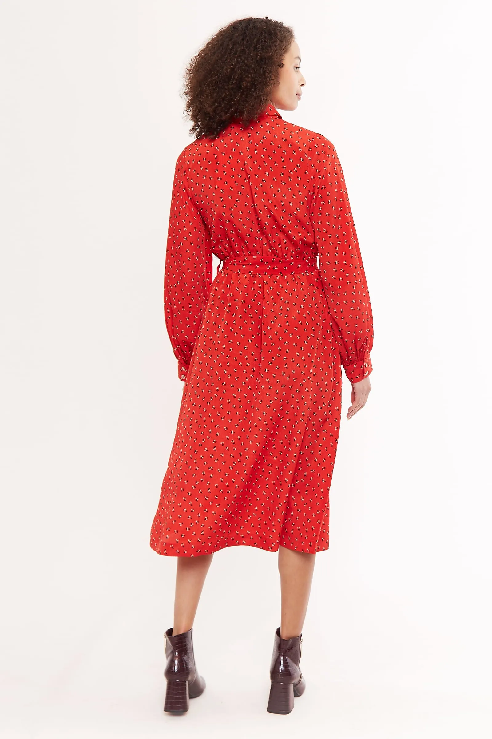 Leonie Double Bud Print Long Sleeve Shirt Dress