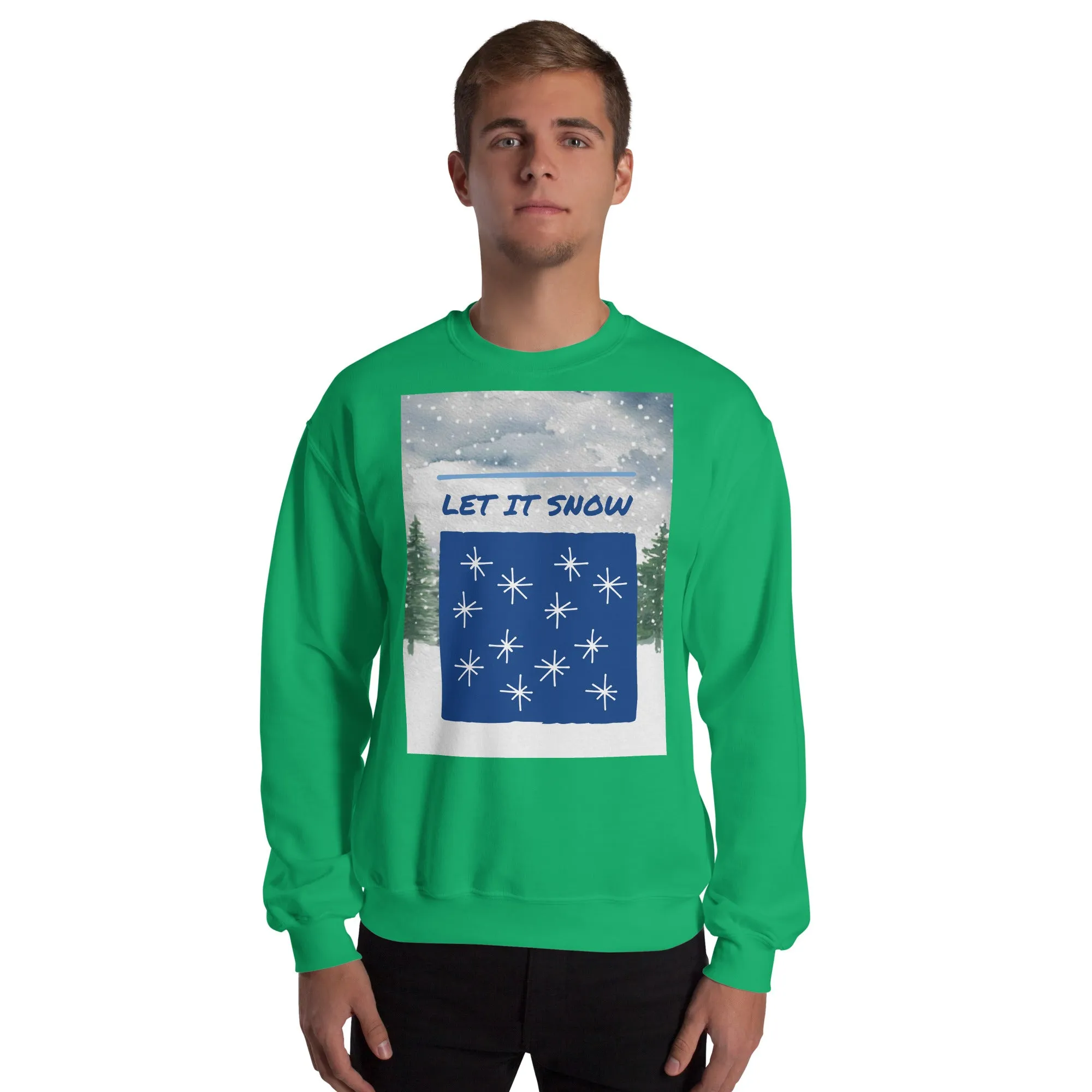 Let It Snow Christmas Sweatshirt (Glamourange Christmas Sweatshirt Men)