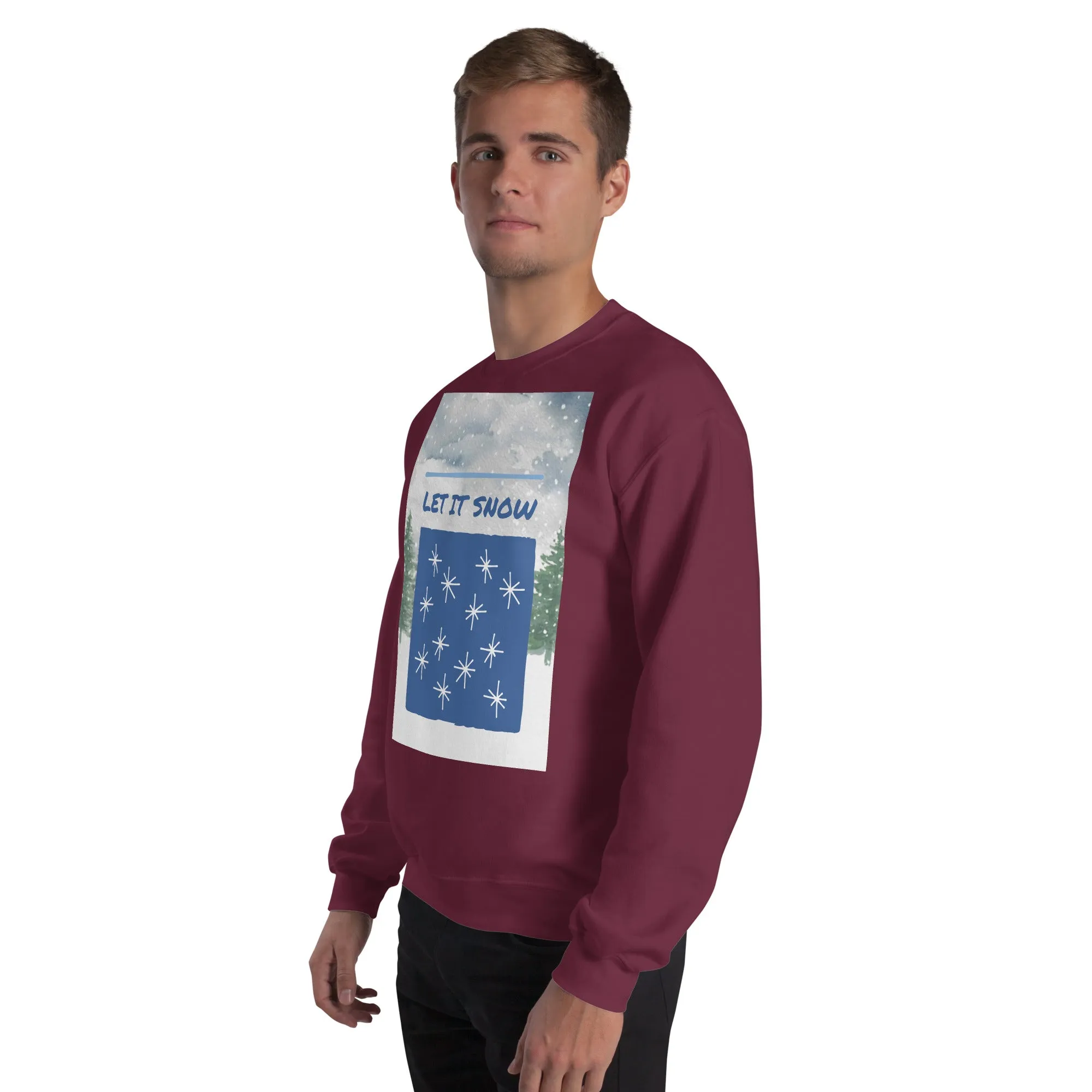 Let It Snow Christmas Sweatshirt (Glamourange Christmas Sweatshirt Men)