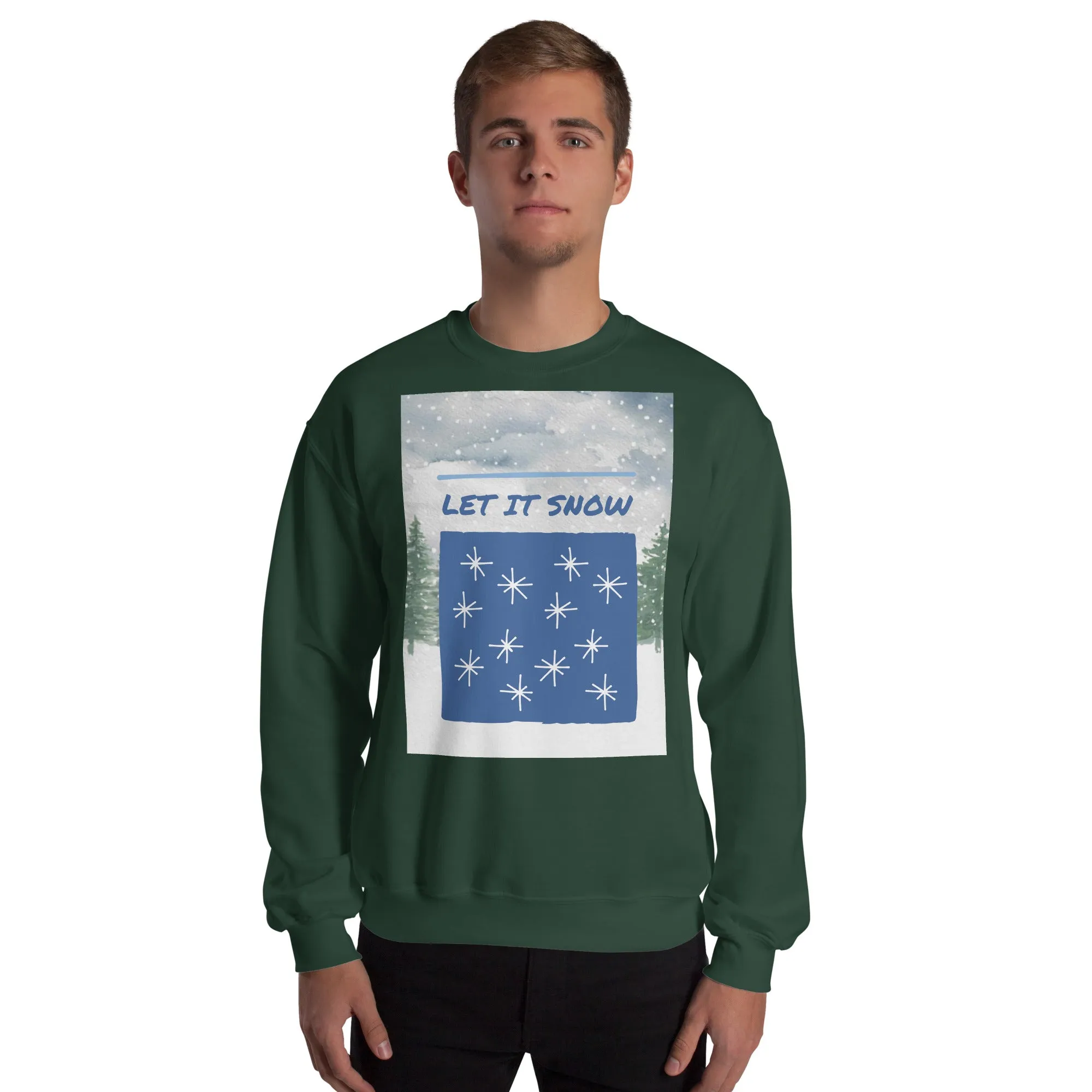 Let It Snow Christmas Sweatshirt (Glamourange Christmas Sweatshirt Men)