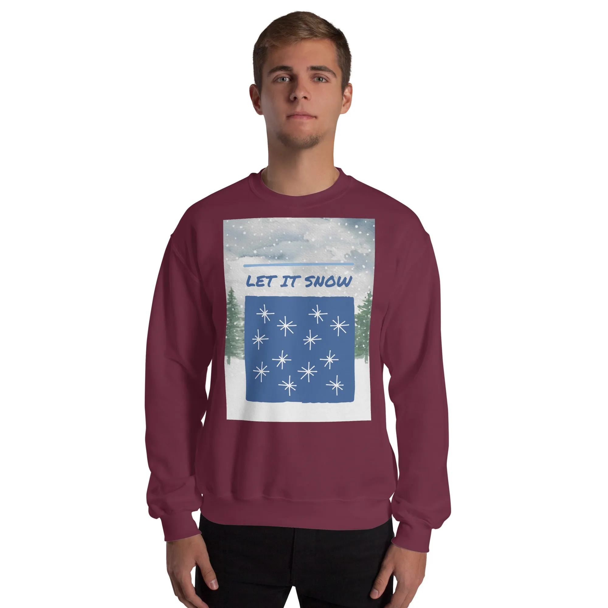 Let It Snow Christmas Sweatshirt (Glamourange Christmas Sweatshirt Men)