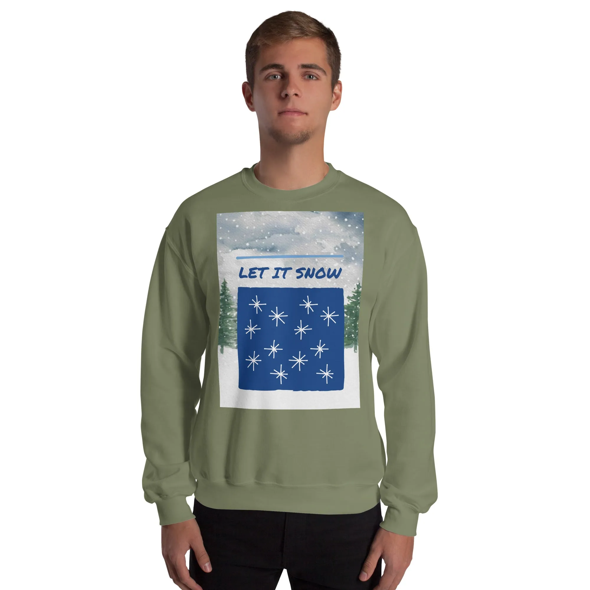 Let It Snow Christmas Sweatshirt (Glamourange Christmas Sweatshirt Men)