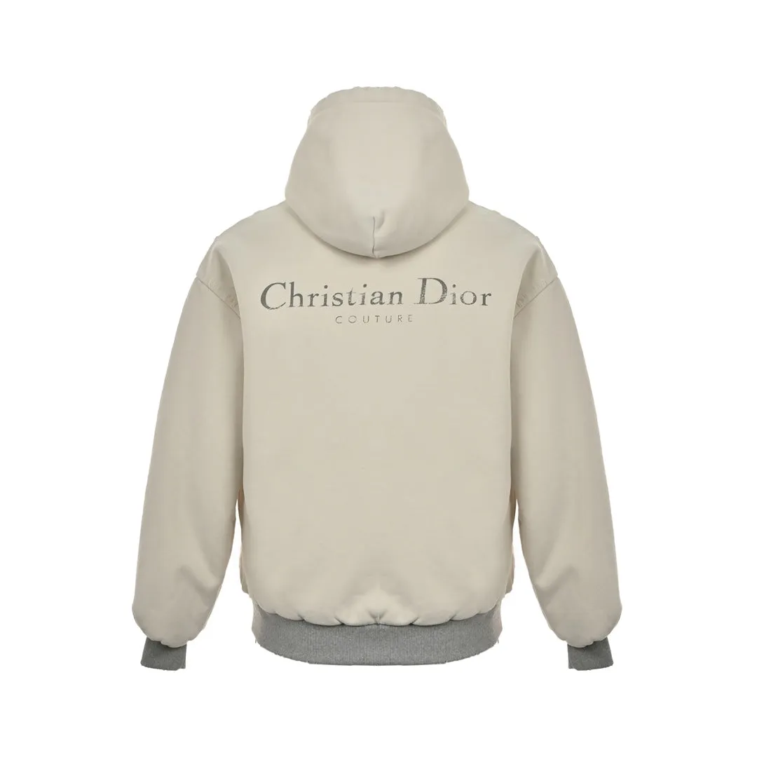 letter print double layer hooded sweatshirt