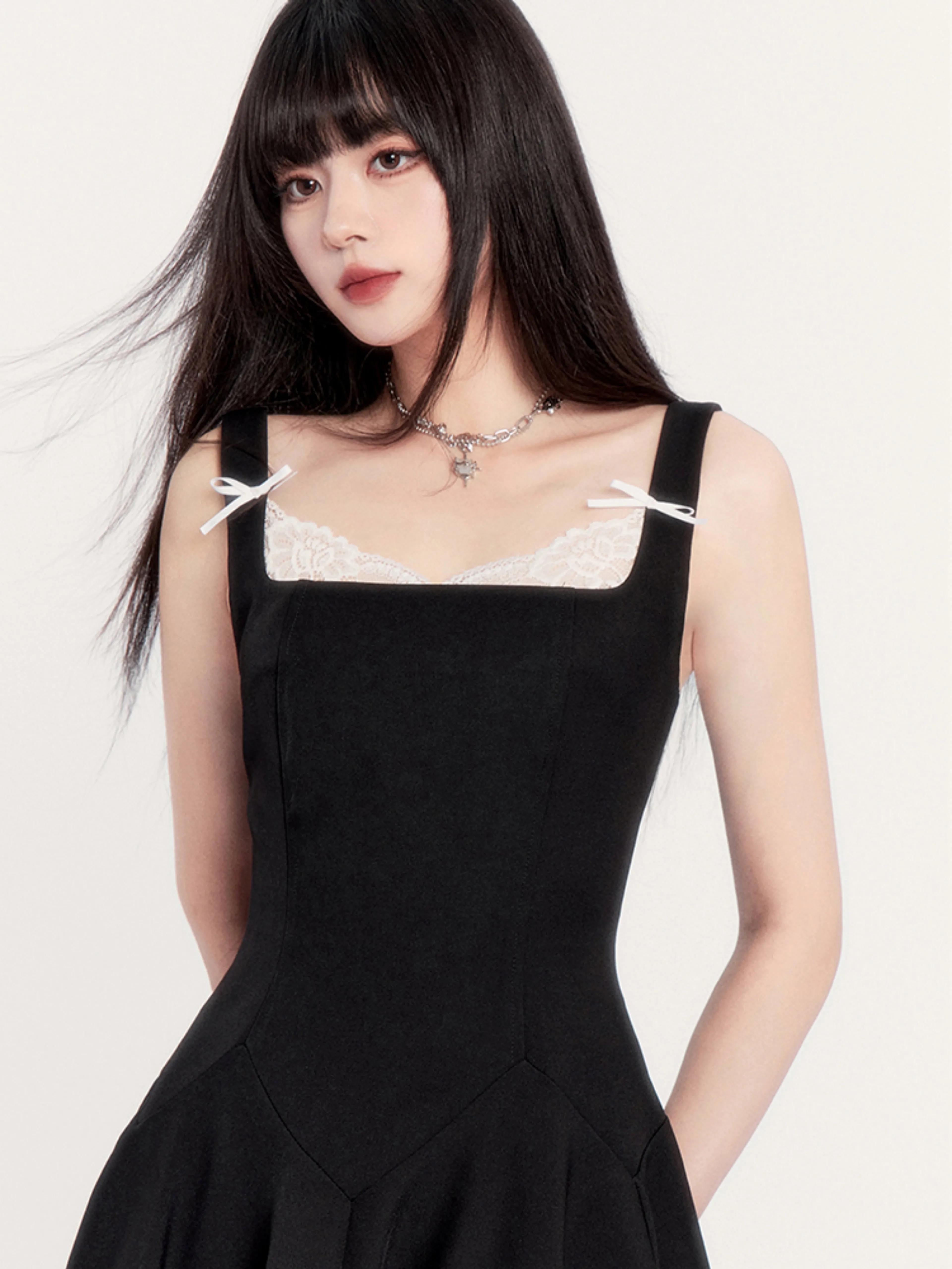 Little Black Lace Slip Dress