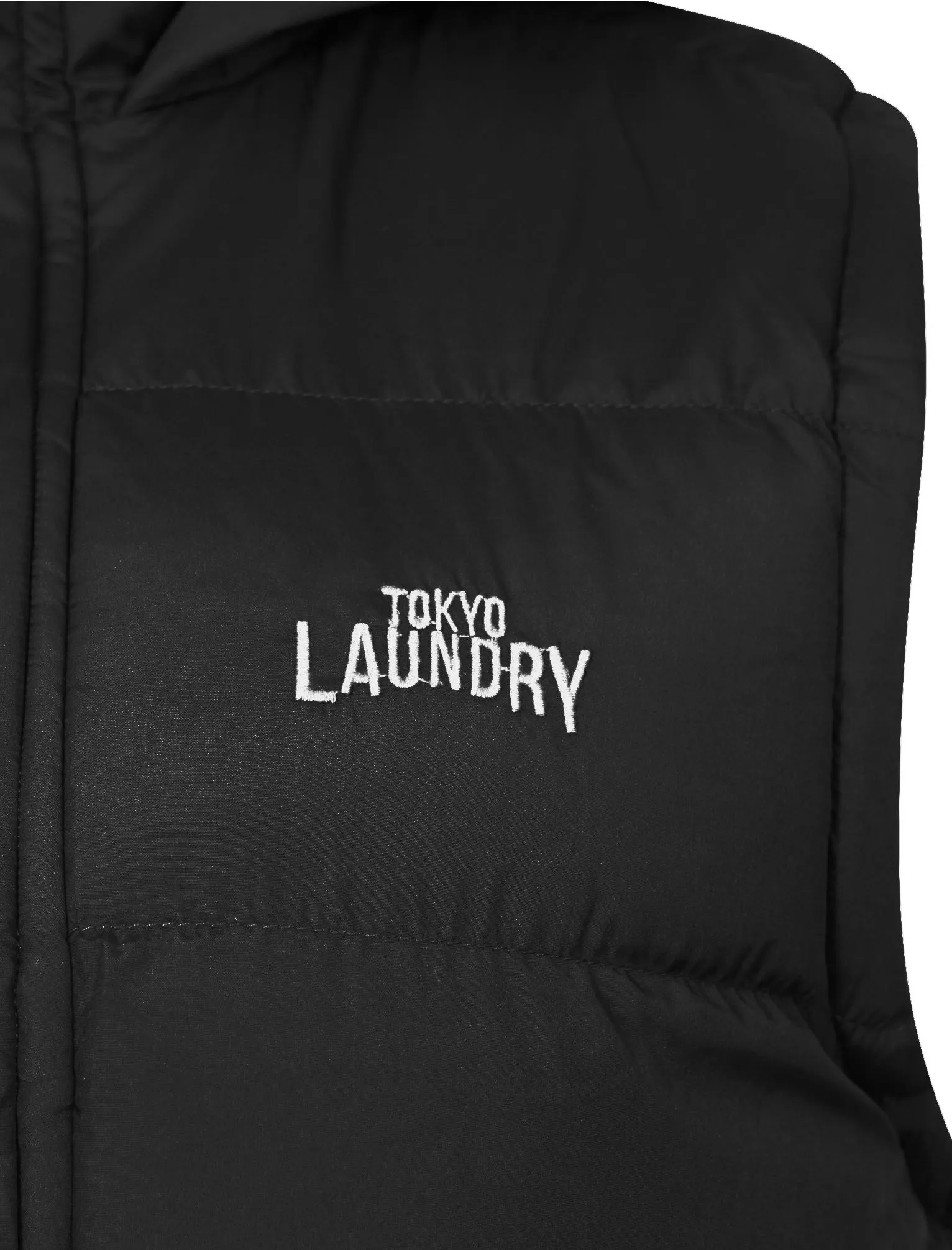 McCrooke Flannel Lined Quilted Gilet in Black - Tokyo Laundry