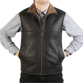 Men's Caramel Nappa Lamb Leather Sheepskin Gilet - Soft & Stylish