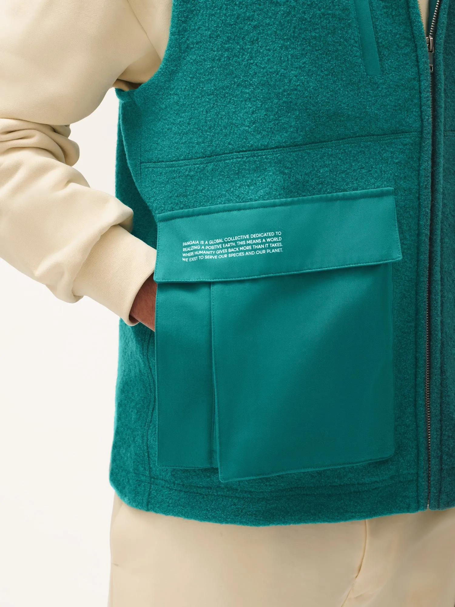 Men's DNA Utility Wool Gilet—scarab teal
