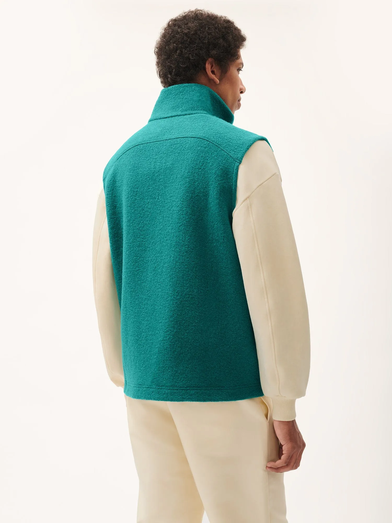 Men's DNA Utility Wool Gilet—scarab teal
