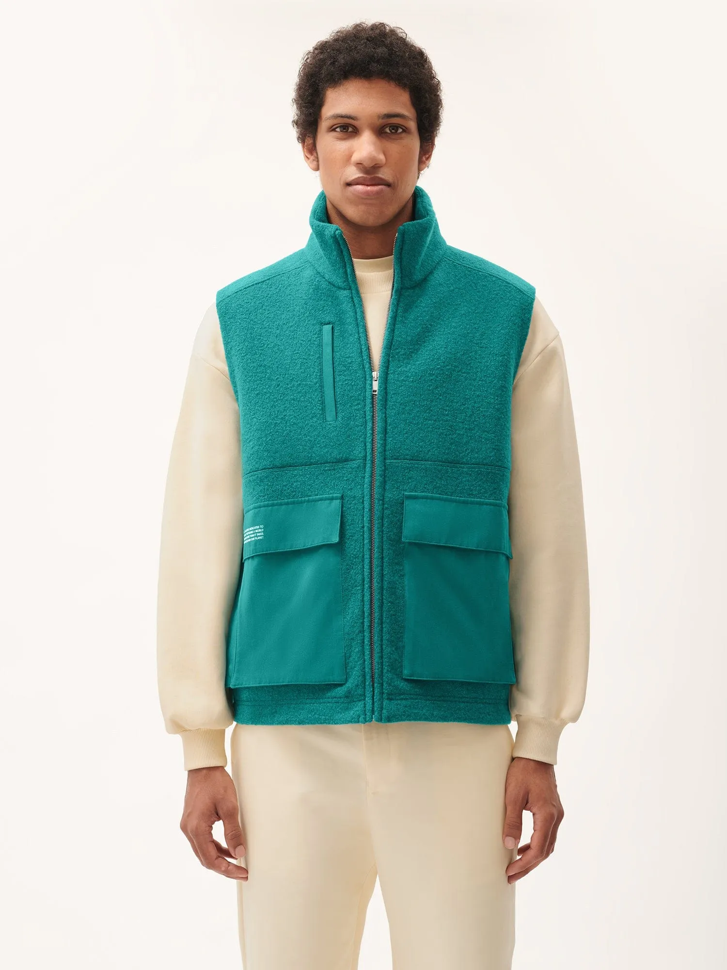 Men's DNA Utility Wool Gilet—scarab teal