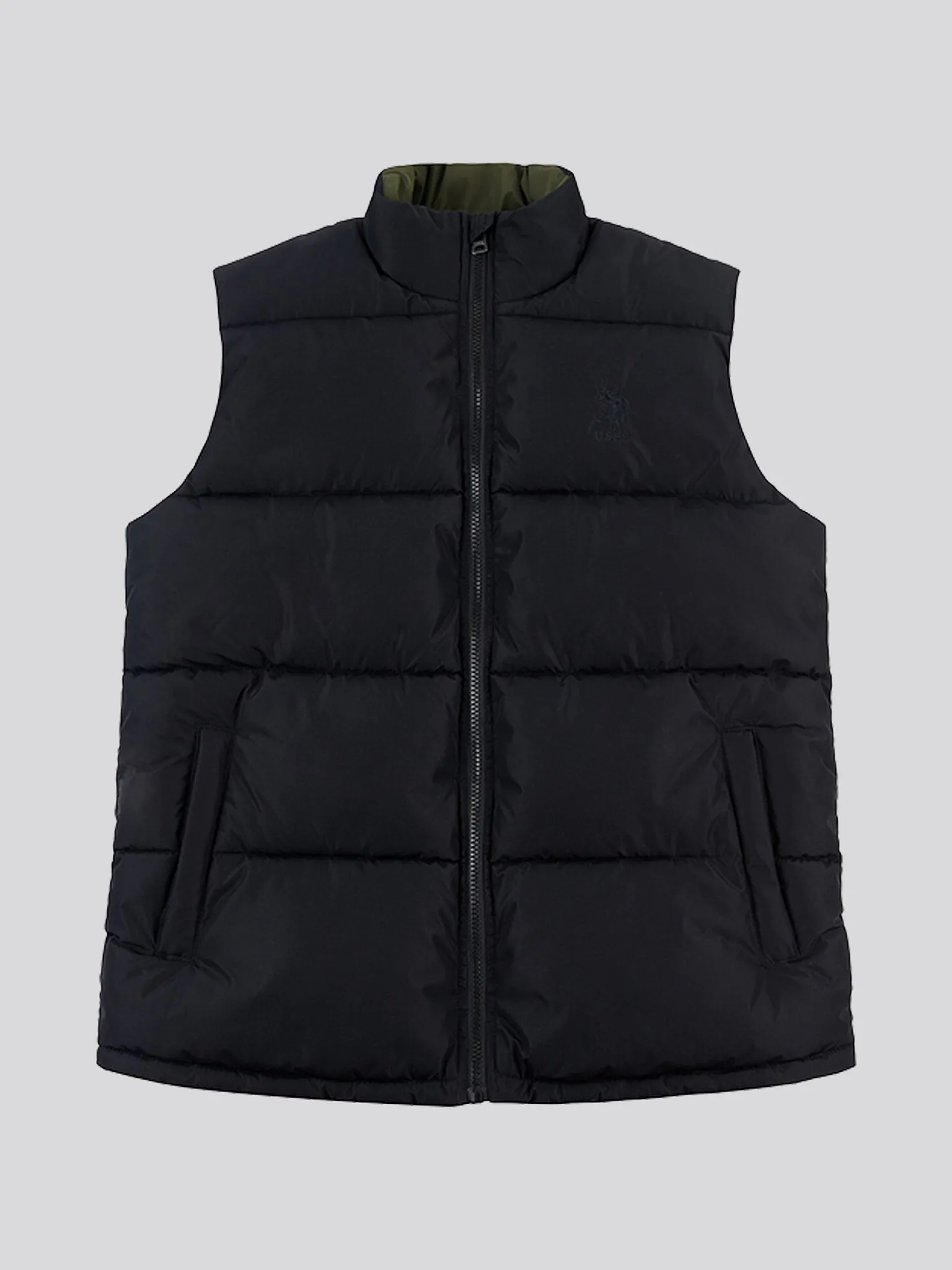 Mens Thick Quilted Gilet in Black