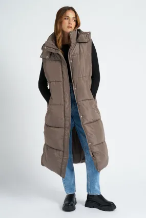 Mink Longline Puffer Gilet