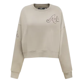 MLB ATLANTA BRAVES NEUTRAL WOMEN'S CREWNECK (TAUPE)