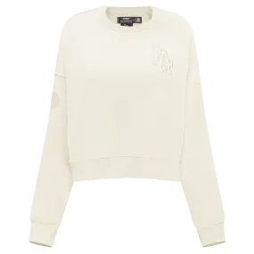 MLB LOS ANGELES DODGERS NEUTRAL WOMEN'S CREWNECK (EGGSHELL)