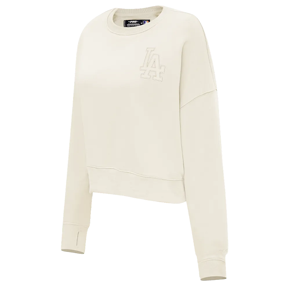 MLB LOS ANGELES DODGERS NEUTRAL WOMEN'S CREWNECK (EGGSHELL)