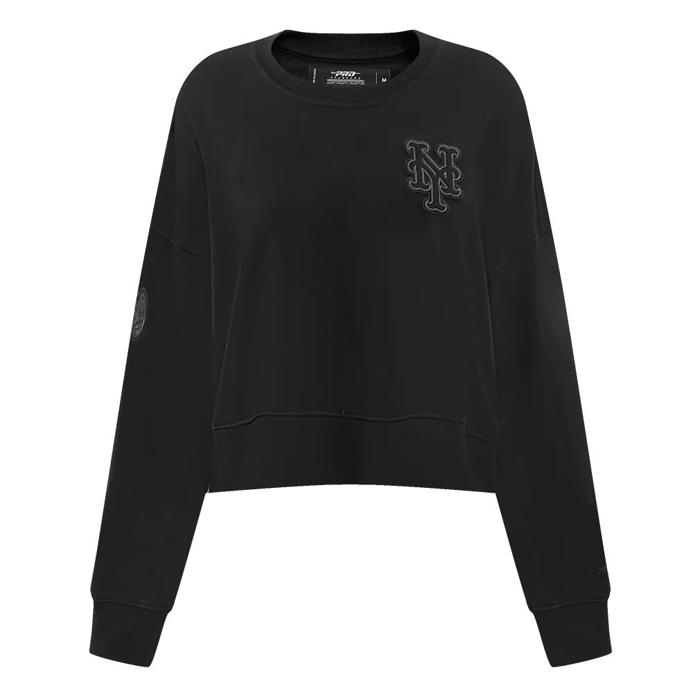 MLB NEW YORK METS NEUTRAL WOMEN'S CREWNECK (BLACK)