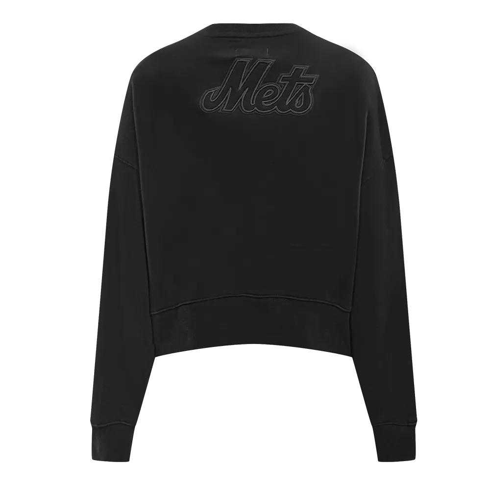 MLB NEW YORK METS NEUTRAL WOMEN'S CREWNECK (BLACK)