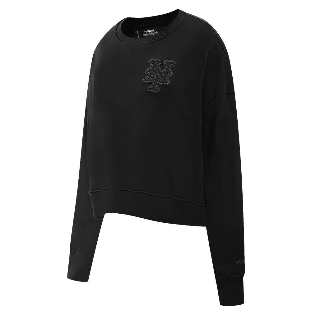 MLB NEW YORK METS NEUTRAL WOMEN'S CREWNECK (BLACK)