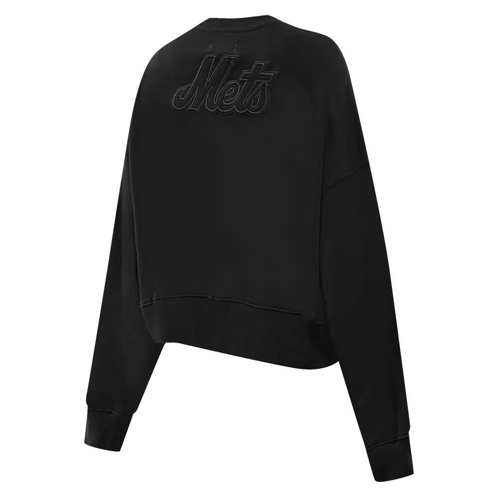 MLB NEW YORK METS NEUTRAL WOMEN'S CREWNECK (BLACK)