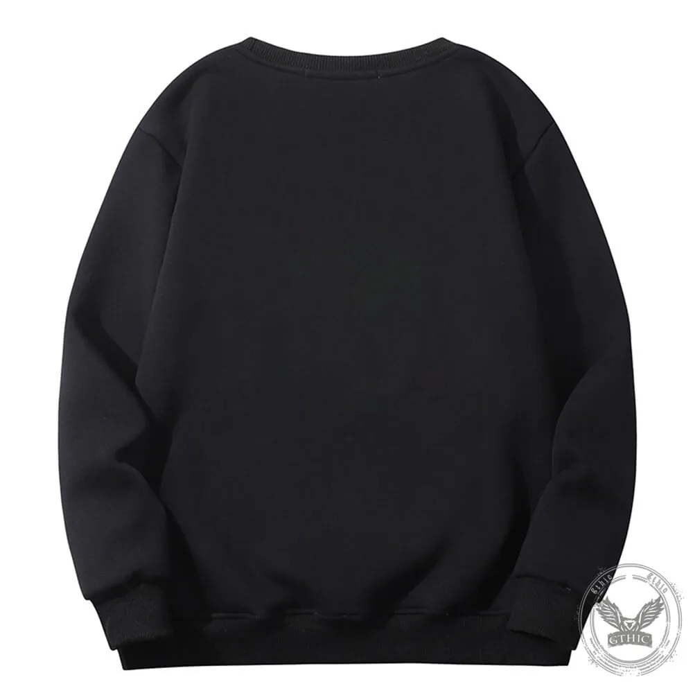Multicolor Keep Talking Crew Collar Fleece Sherpa Sweatshirt