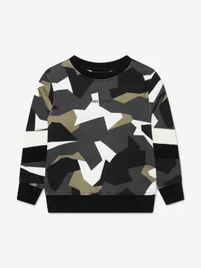 Neil Barrett Boys Geometric Camo Sweatshirt in Multicoloured