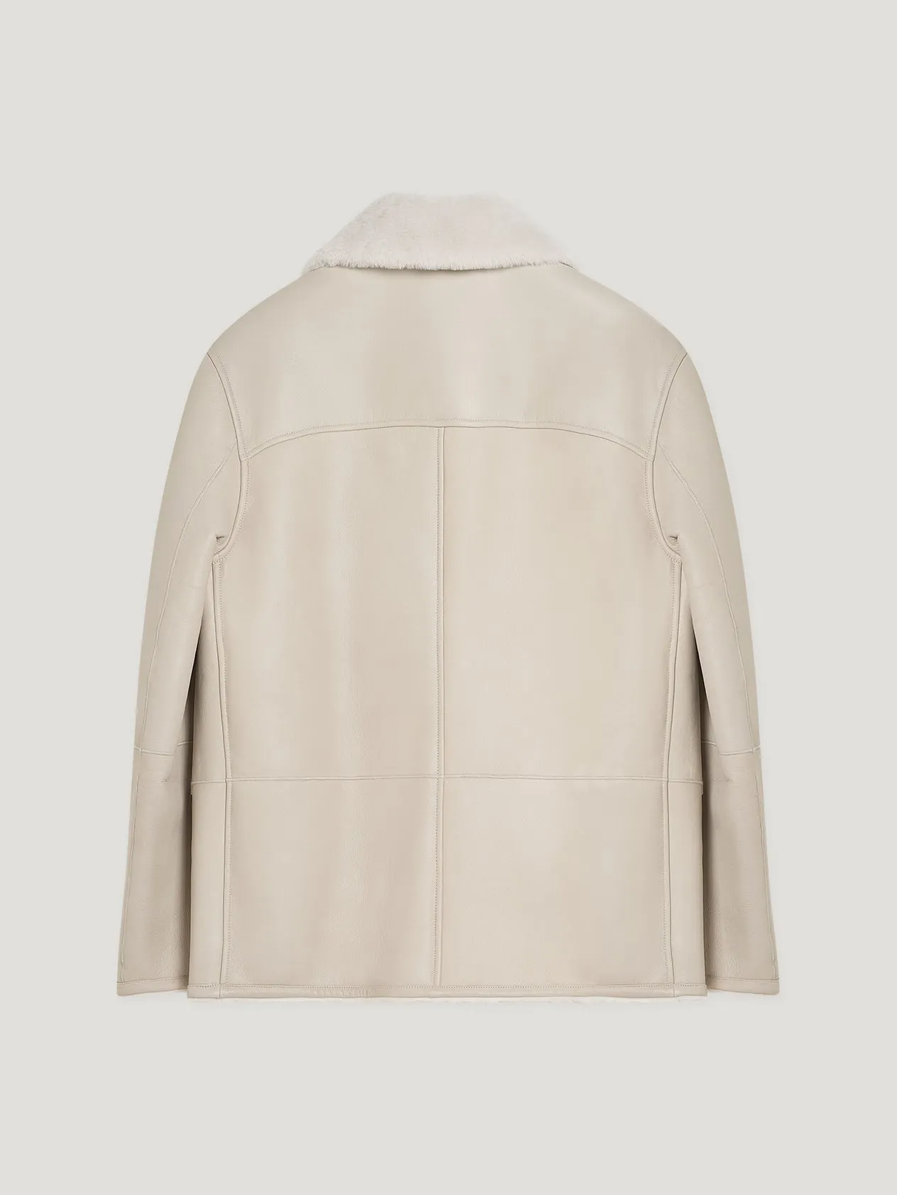 Off White Shearling DB Coat