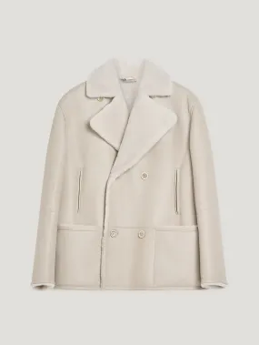 Off White Shearling DB Coat