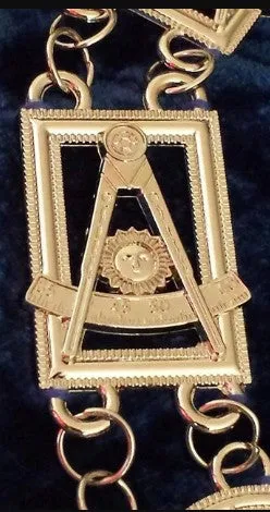 Past Master chain Collar - Gold/Silver on Blue   Free Case