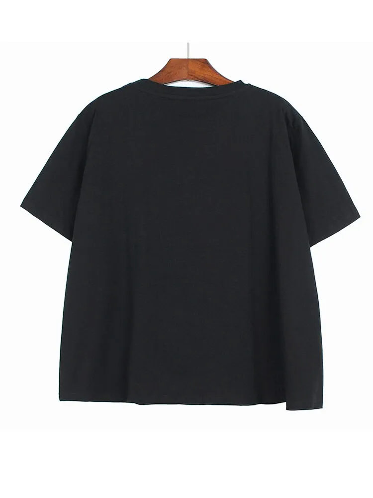Plaid Bow Big Size Casual T-shirt