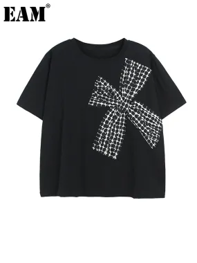 Plaid Bow Big Size Casual T-shirt