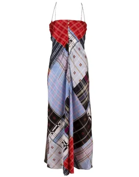 Plaid Satin Slip Dress