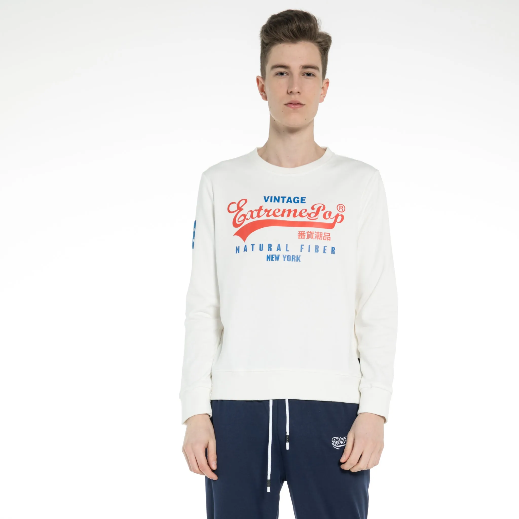 Print Knit Stretch Sweatshirt