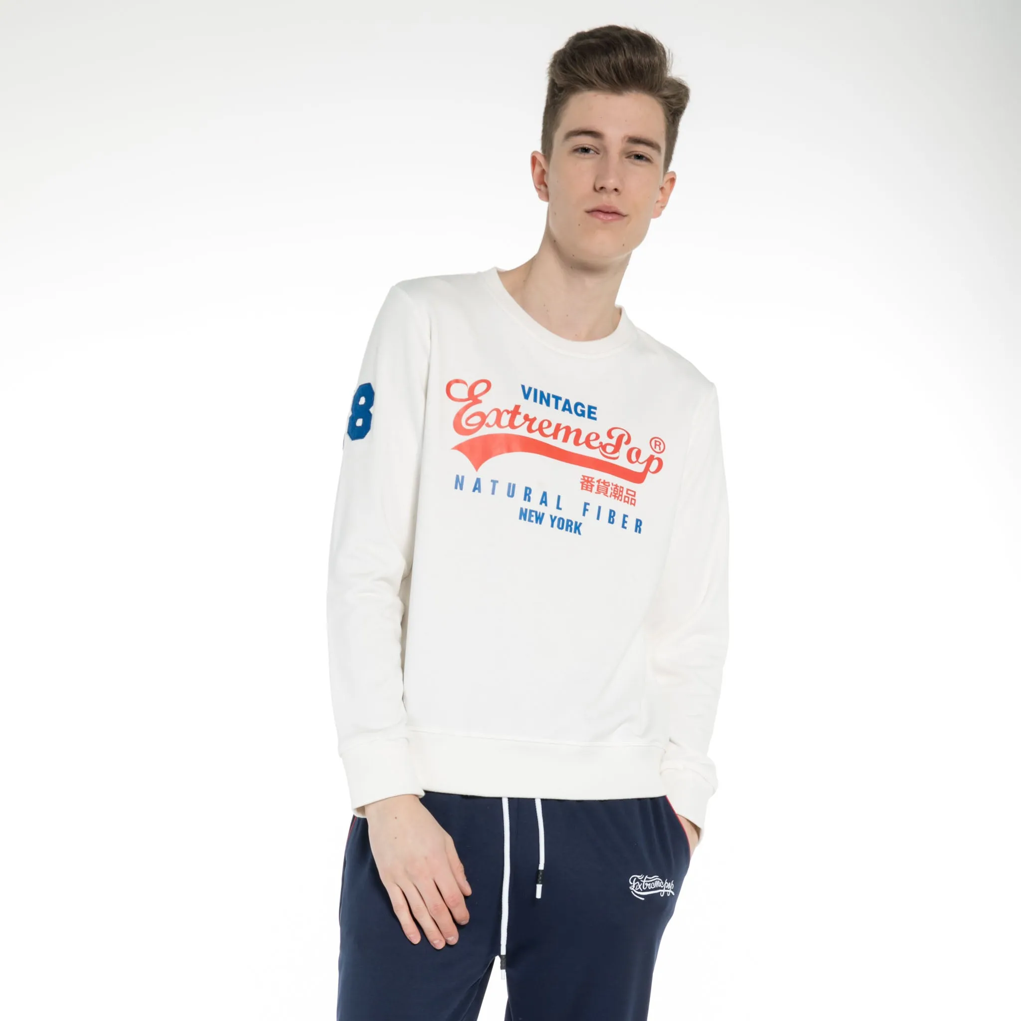 Print Knit Stretch Sweatshirt
