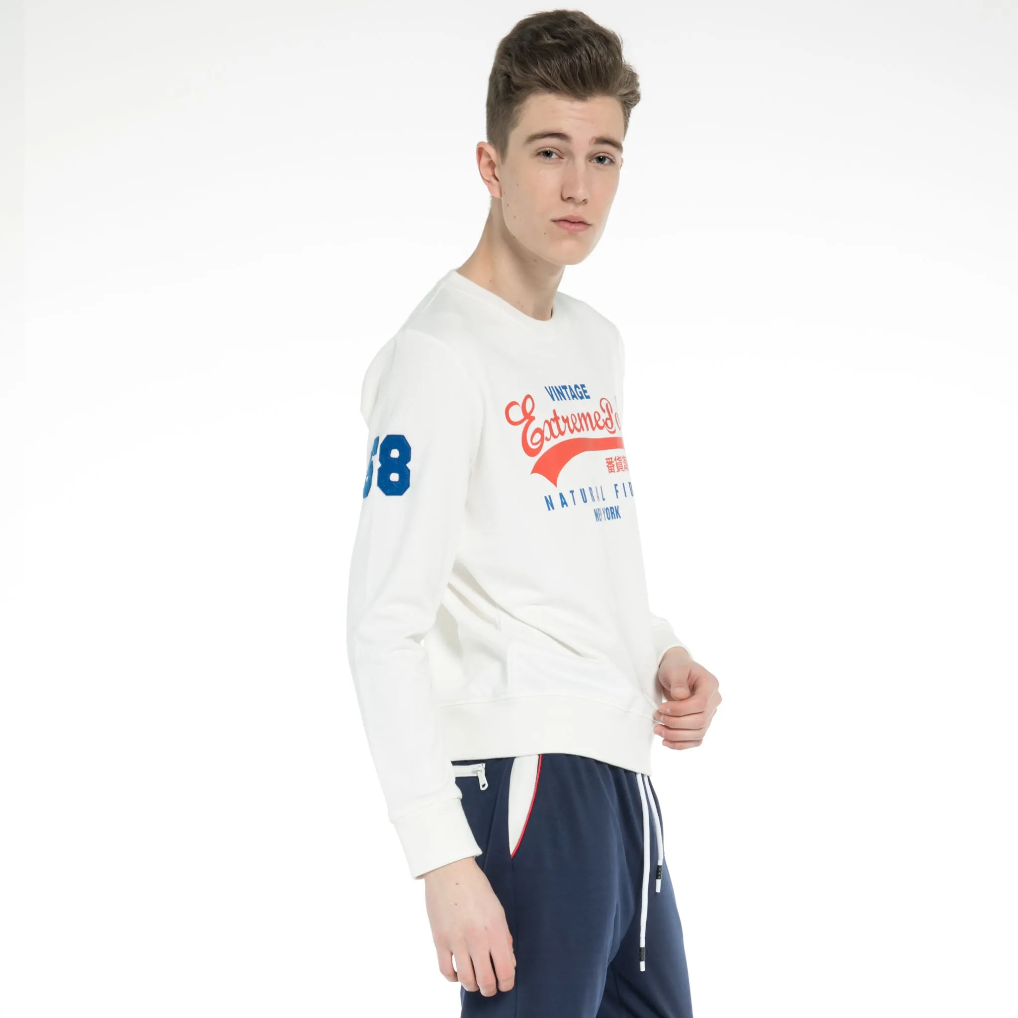 Print Knit Stretch Sweatshirt