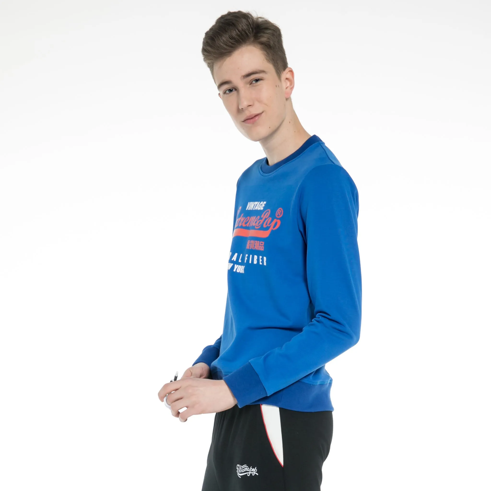 Print Knit Stretch Sweatshirt