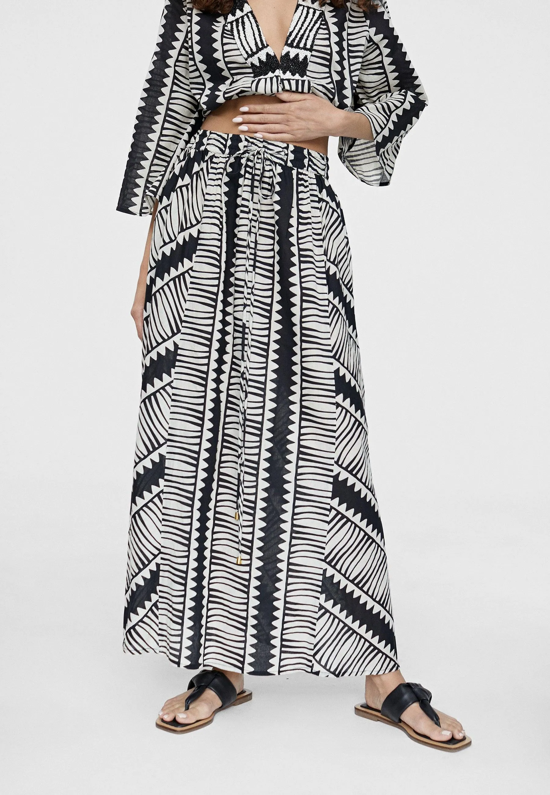 Printed midi skirt