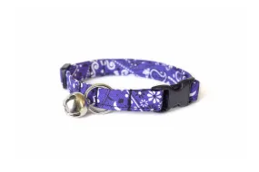 Purple Paisley Bandana Print Cat Collar