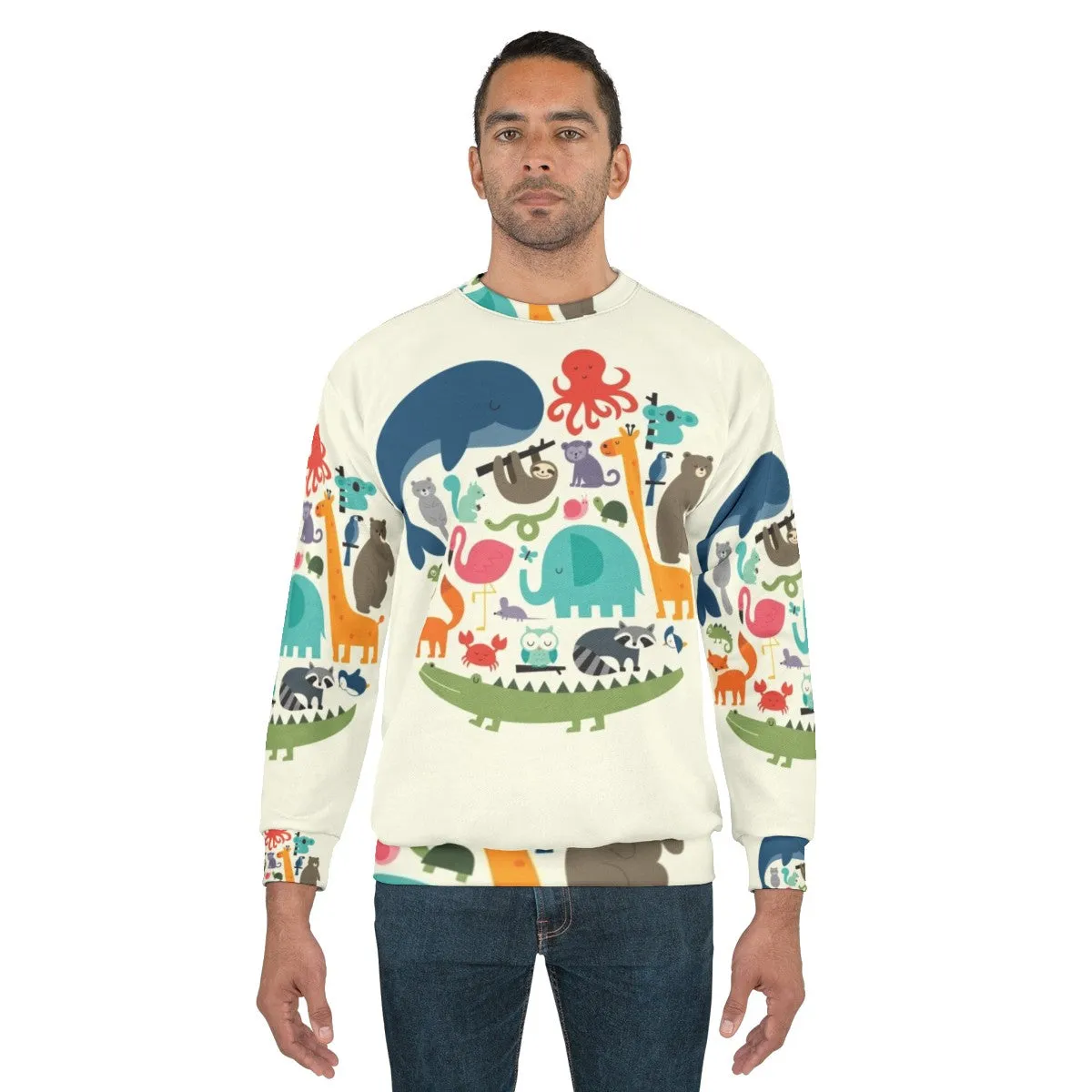 "We Are One" Ethical Animal Print Sweatshirt
