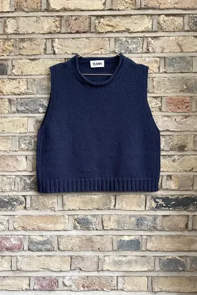 Raye Cotton Knitted Vest Navy