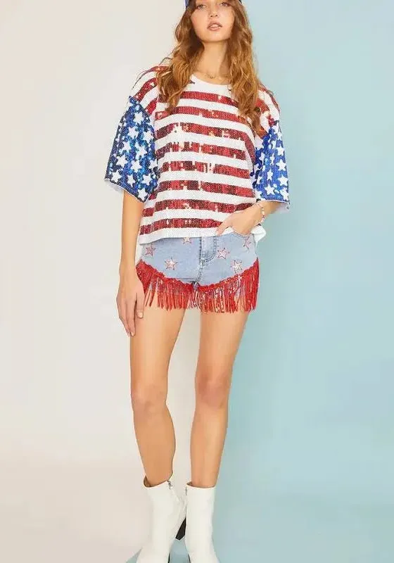 Sequin Stars and Stripes Top