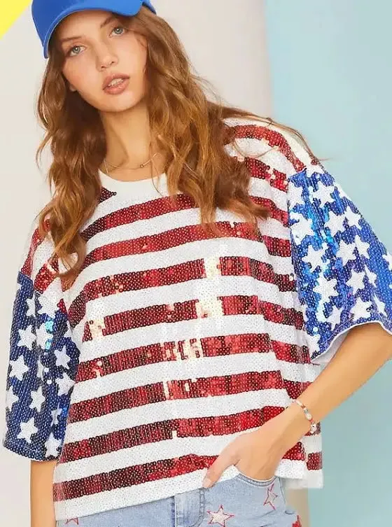 Sequin Stars and Stripes Top