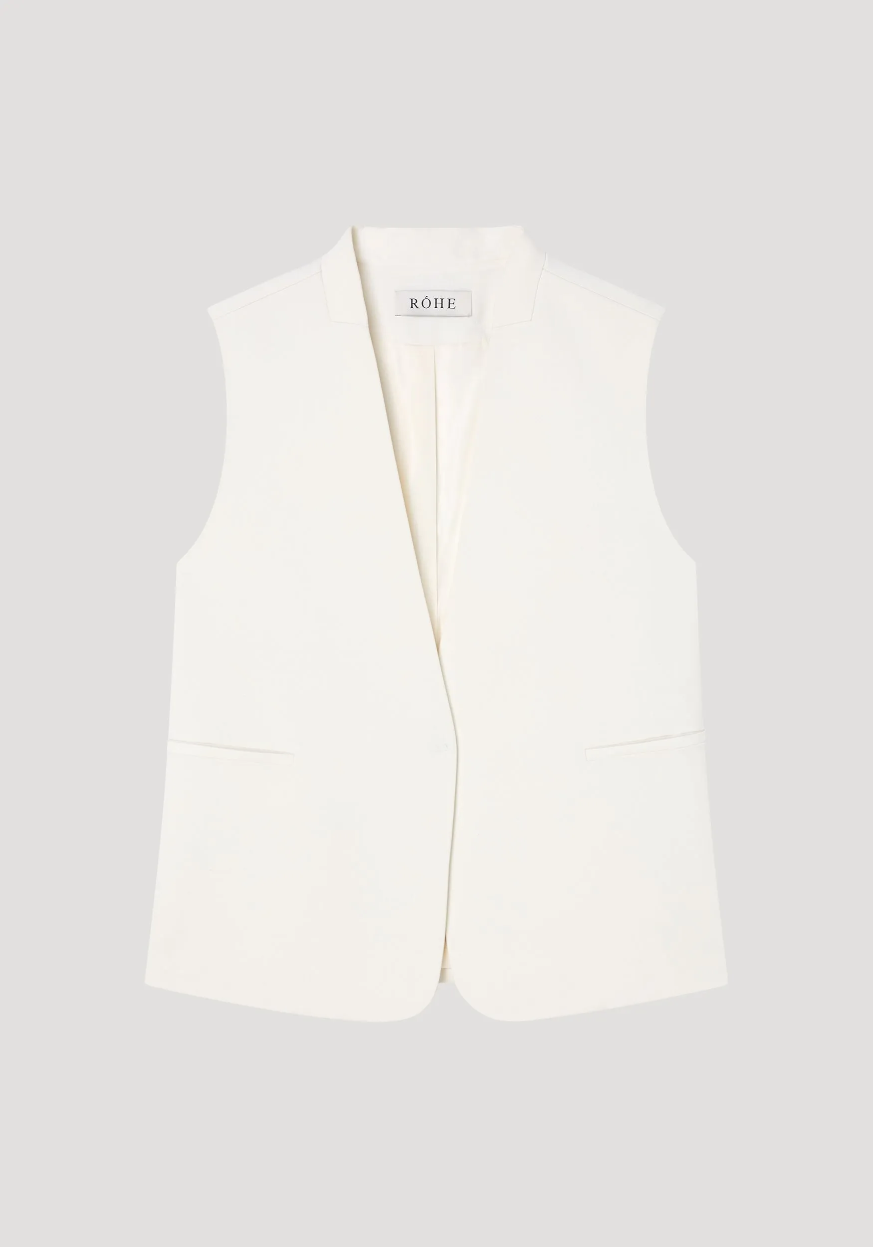 Sleeveless gilet-jacket | cream
